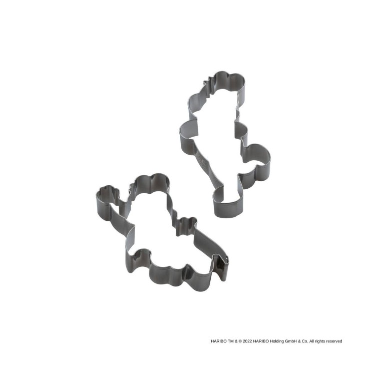 Lot de 2 emporte-pièces en inox - motif ourson - doré