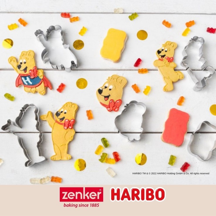 Lot de 2 emporte-pièces en inox - motif ourson - doré