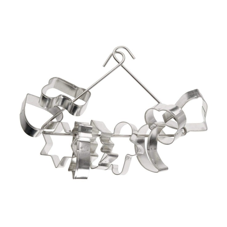 Emporte-pièces de Noël en inox - lot de 9 - 5 x 1,7 cm