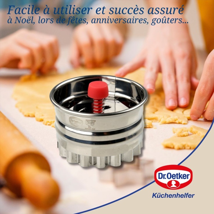 Emporte-pièces à poussoir pour biscuits Linzer en inox - lot de 2 - 5 cm