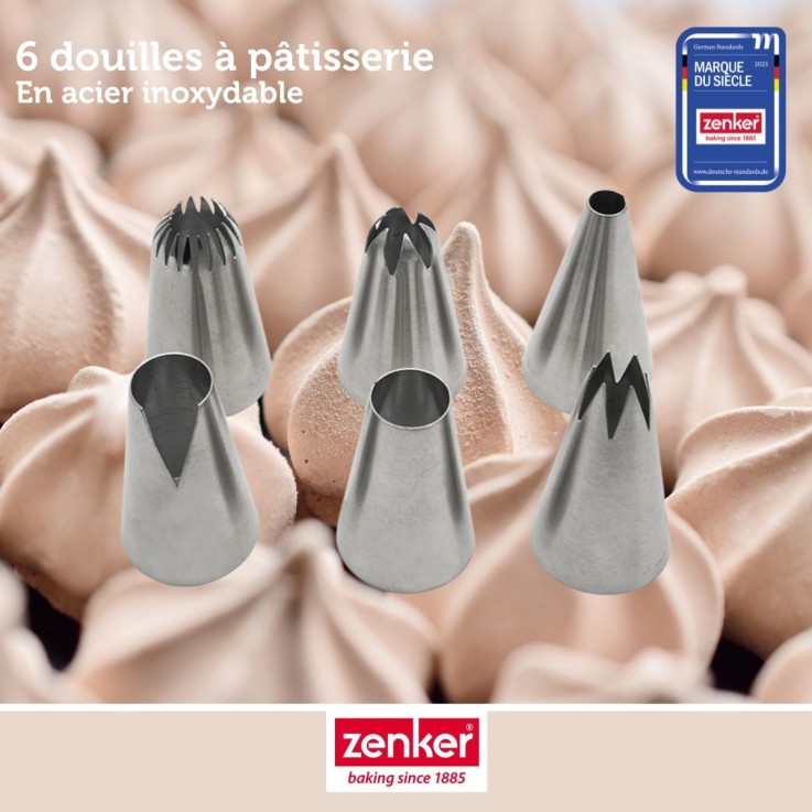 Lot de 6 douilles à pâtisserie Smart Pastry en inox - grand format