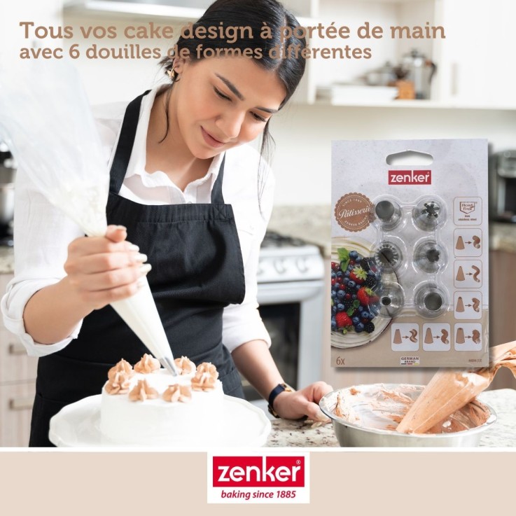 Lot de 6 douilles à pâtisserie Smart Pastry en inox - grand format