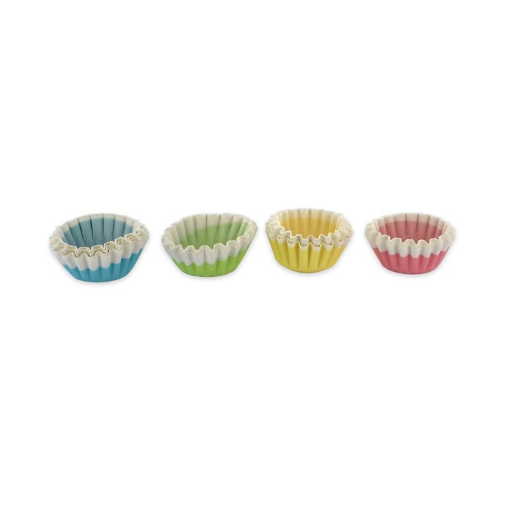 Lot de 100 barquettes alimentaires Smart pastry en papier - 2,5 cm - multicolores