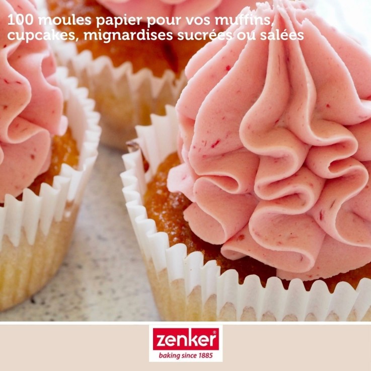 Lot de 100 barquettes alimentaires Smart pastry en papier - 2,5 cm - multicolores