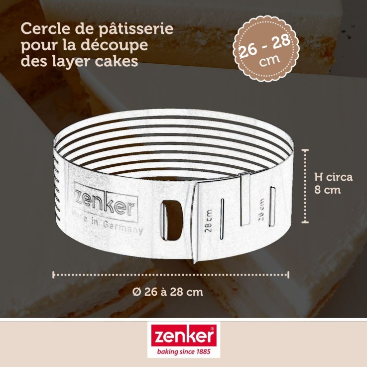 Lot de 2 cercles à pâtisserie en inox - 26 à 28 cm