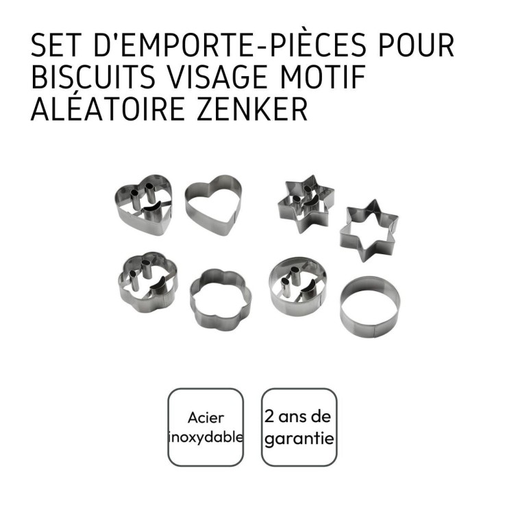 Lot de 2 emporte-pièces en inox - formes assorties