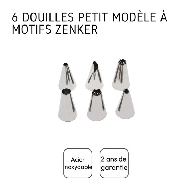 Lot de 6 douilles à pâtisserie Smart Pastry en inox