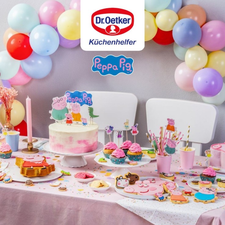 Piques à gâteau Peppa Pig en bois et papier - 12 pièces multicolores