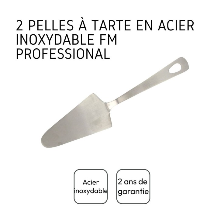 Lot de 2 pelles à tarte en inox - 25 cm