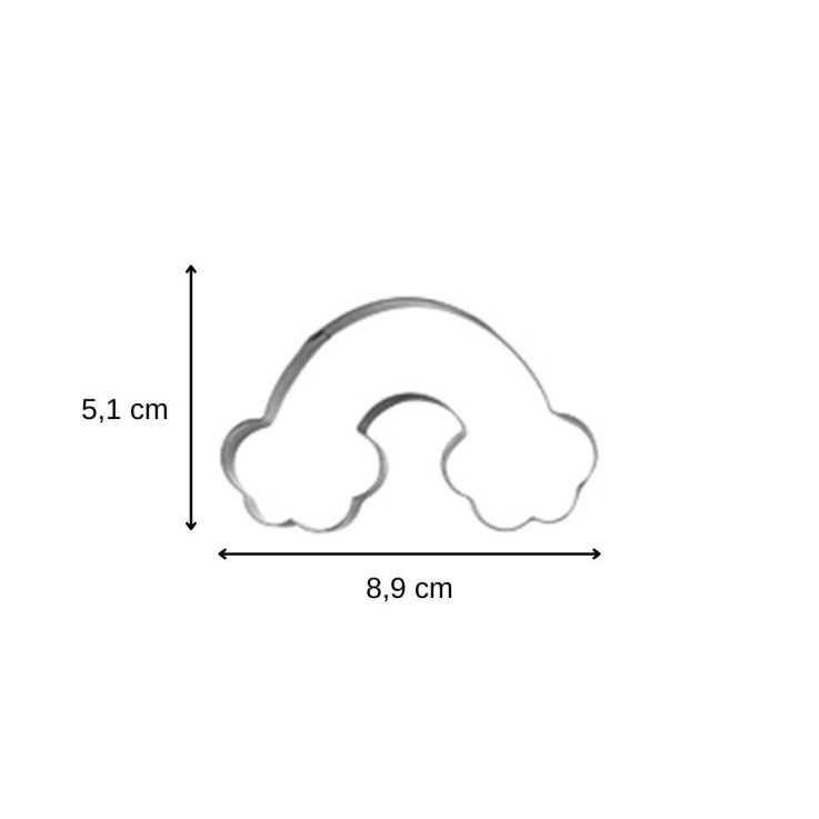 Lot de 4 emporte-pièces licorne et arc-en-ciel en inox - hauteur 2 cm
