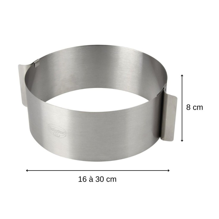 Cercle à pâtisserie Varino en inox - 16 à 30 cm