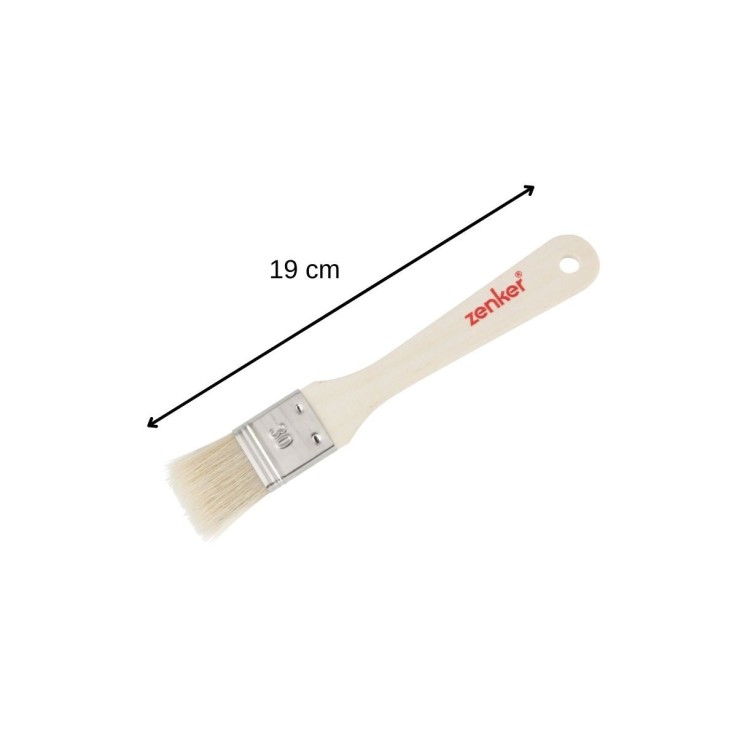 Pinceau de pâtisserie en bois et poils naturels de porc - 19 cm