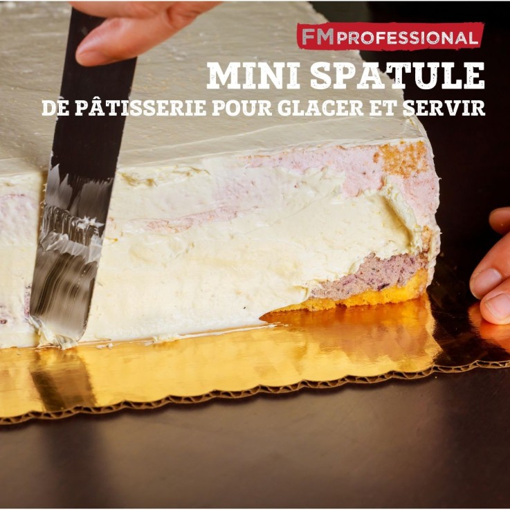 Lot de 2 mini spatules coudées pour pâtisserie en inox - 22,5 cm