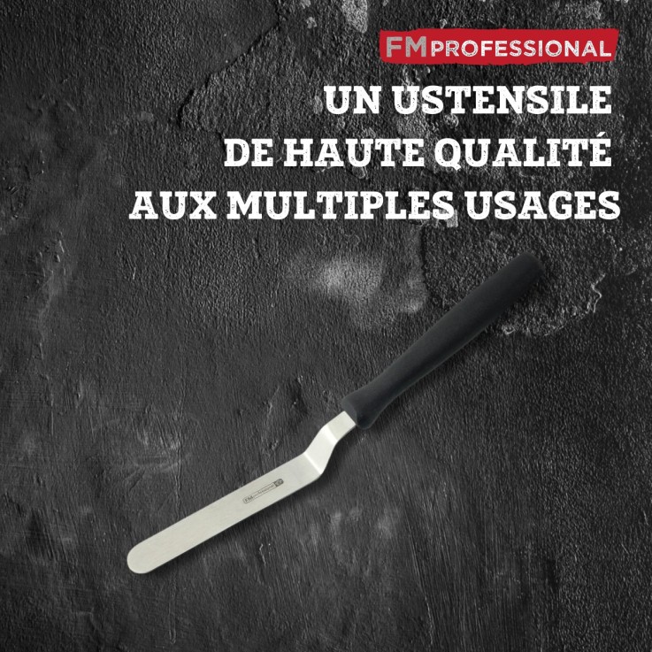 Lot de 2 mini spatules coudées pour pâtisserie en inox - 22,5 cm