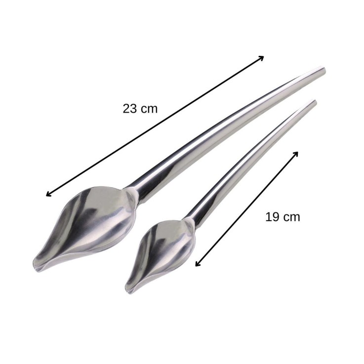 Cuillères plumes en inox - lot de 2