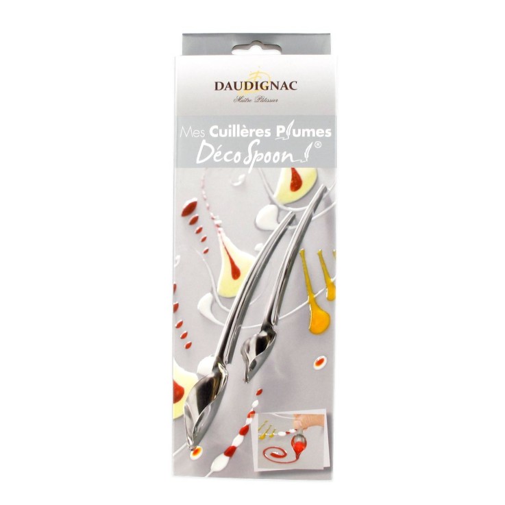 Cuillères plumes en inox - lot de 2