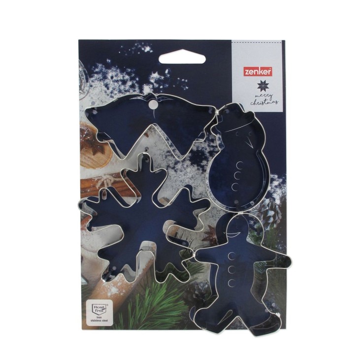 Lot de 4 emporte-pièces de Noël en inox