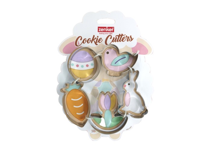 Emporte-pièces de Pâques en inox - lot de 5 - hauteur 2,5 cm