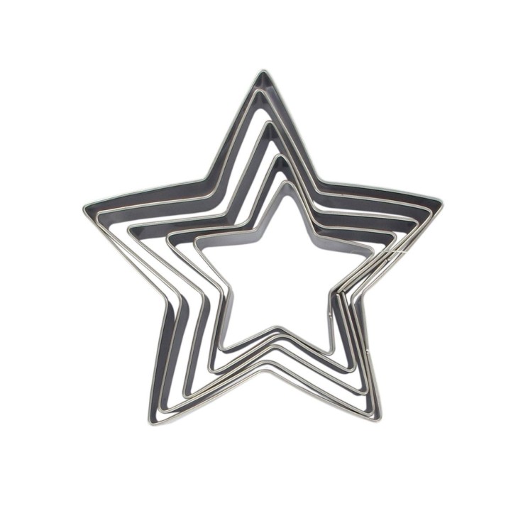 Emporte-pièces étoiles de Noël en inox - lot de 5
