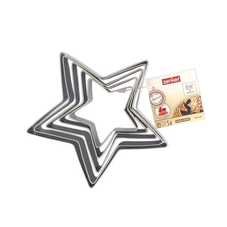 Emporte-pièces étoiles de Noël en inox - lot de 5