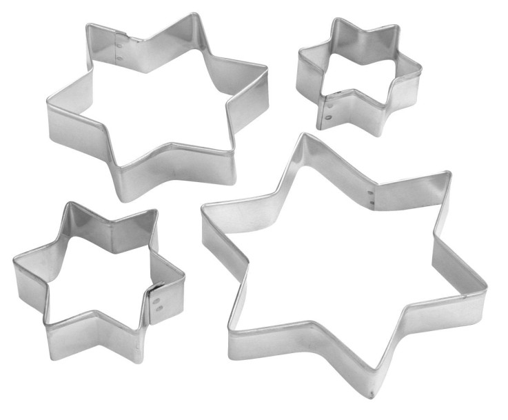 Emporte-pièces étoiles en inox - lot de 4 - 3,5 à 7,5 cm