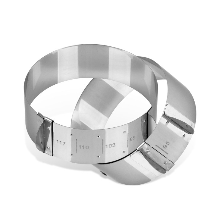 Lot de 2 cercles pâtissiers réglables en inox - 9 à 11,7 cm