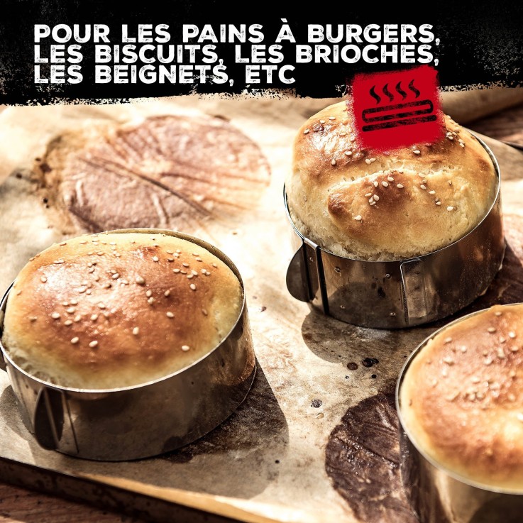 Lot de 2 cercles pâtissiers réglables en inox - 9 à 11,7 cm
