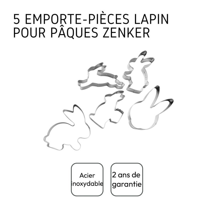 Emporte-pièces en inox - lot de 5