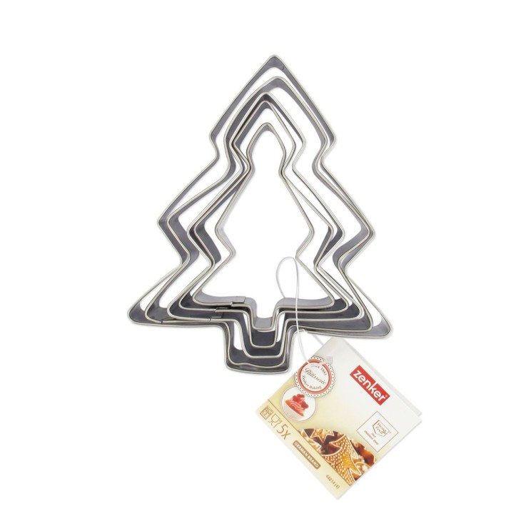 Emporte-pièces en inox - lot de 5 - forme de sapin de Noël
