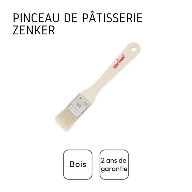 Pinceau à pâtisserie Smart Pastry en bois certifié FSC et poils de porc - 18,5 cm