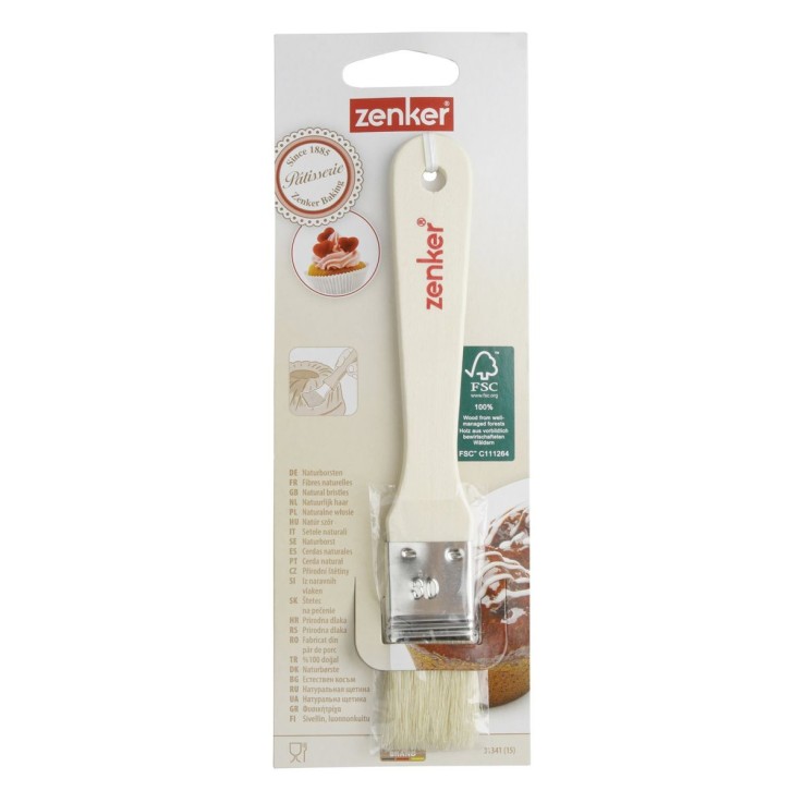 Pinceau à pâtisserie Smart Pastry en bois certifié FSC et poils de porc - 18,5 cm
