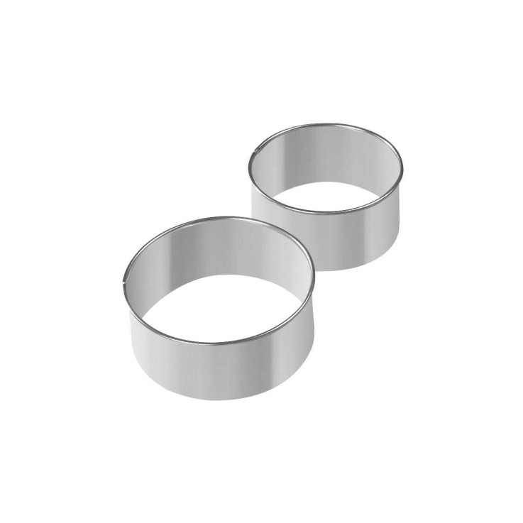 Lot de 2 emporte-pièces ronds en inox - 8 et 9,5 cm