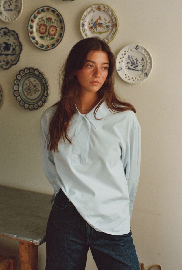 Chemise Solène Bleu en Coton Bio