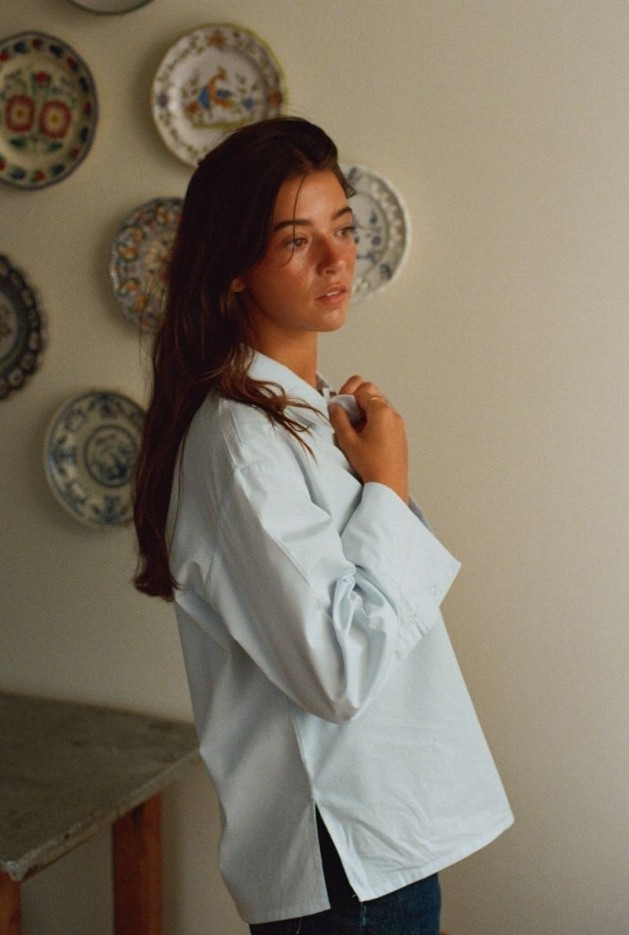 Chemise Solène Bleu en Coton Bio