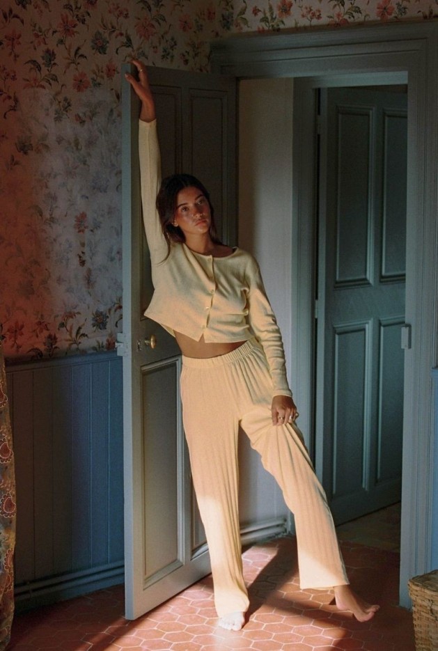 Pantalon Maud Abricot en Coton Bio