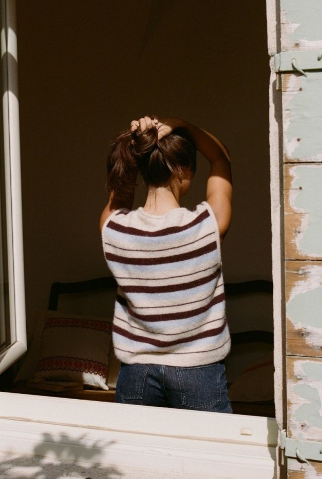 Pull Leela Rayures en Laine de baby Alpaga