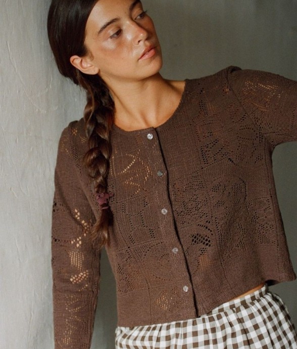 Cardigan Mariesa Marron en...
