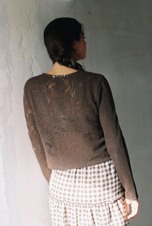 Cardigan Mariesa Marron en Coton