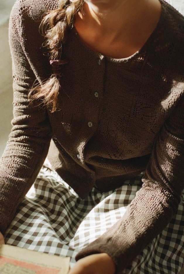 Cardigan Mariesa Marron en Coton