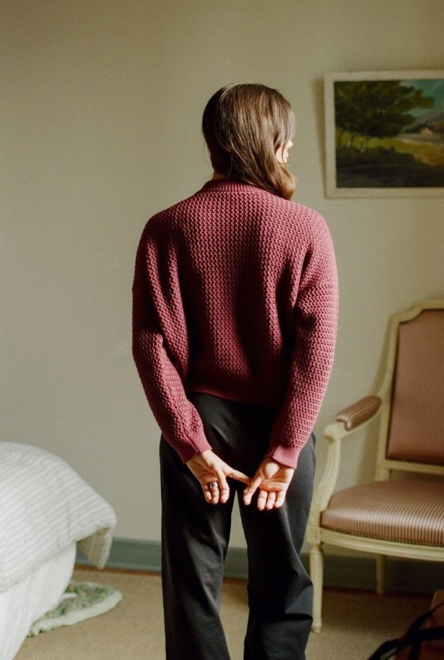 Cardigan Amandine Prune en Coton