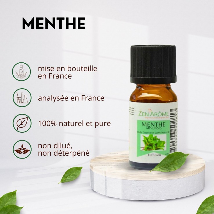 Huile essentielle de menthe arvensis pure et naturelle - 10 ml