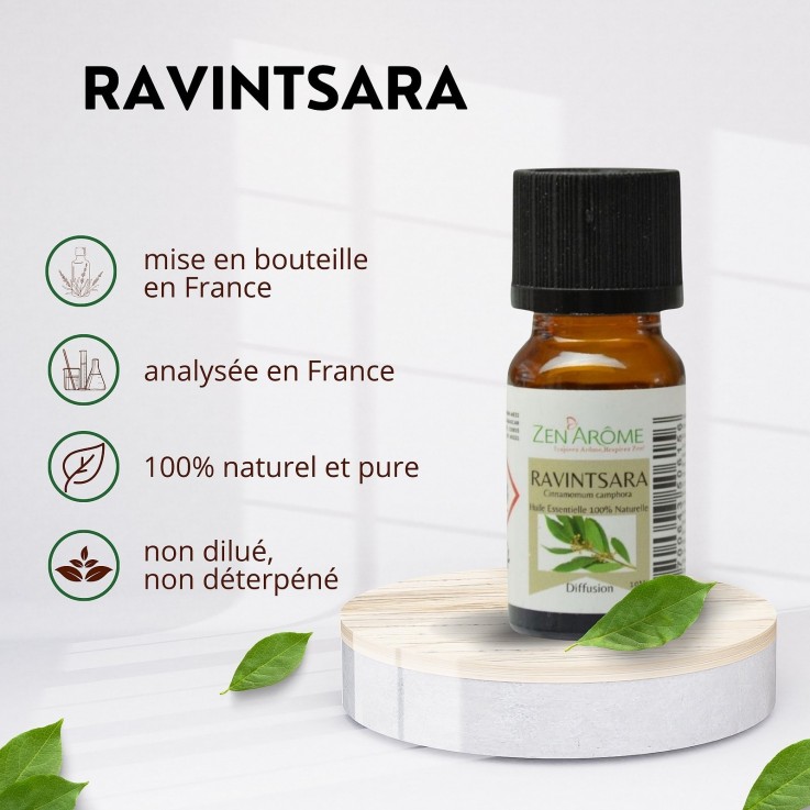 Huile essentielle de Ravintsara pure et naturelle - 10 ml