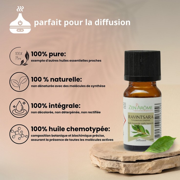 Huile essentielle de Ravintsara pure et naturelle - 10 ml