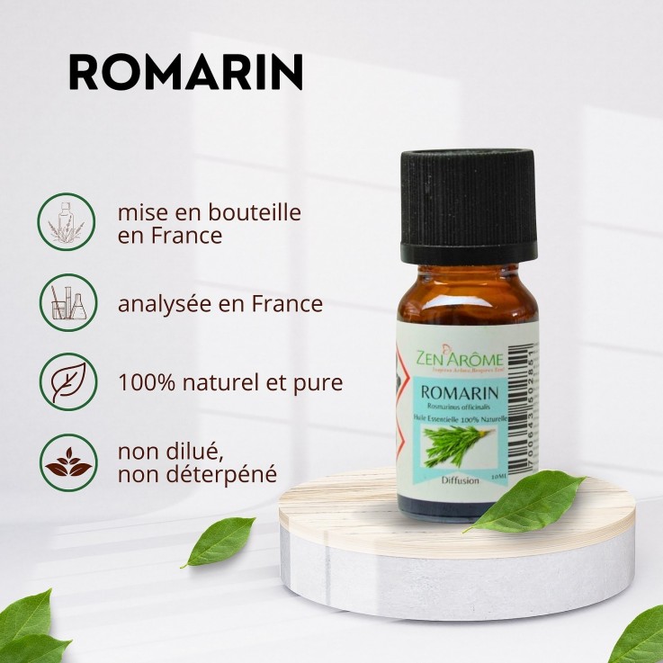 Huile essentielle de romarin pure et naturelle - 10 ml