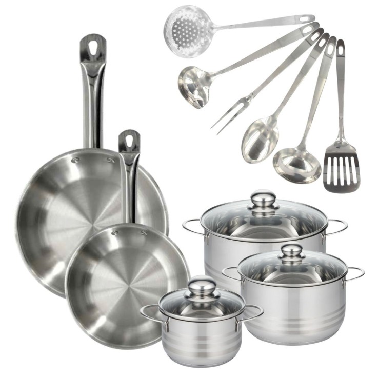 Batterie de cuisine Eterna en inox - 16, 20, 24 et 28 cm
