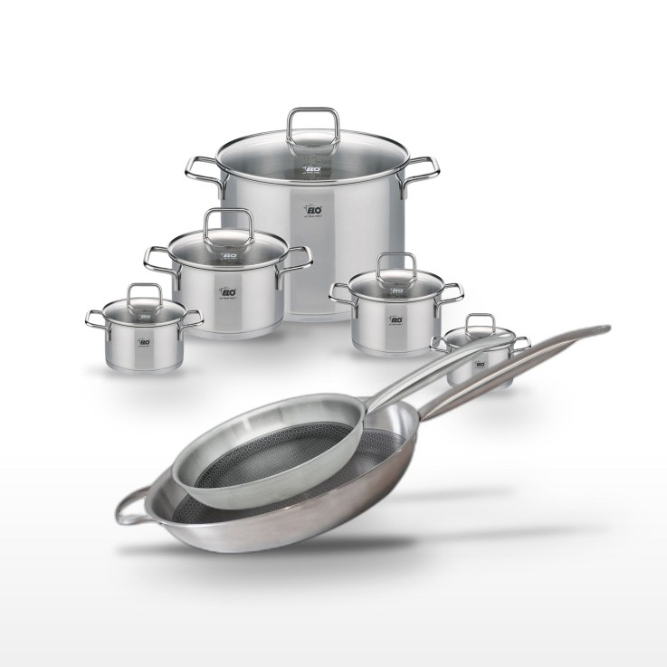 Batterie de cuisine Relief Solution en inox - 7 pièces - 12 à 32 cm