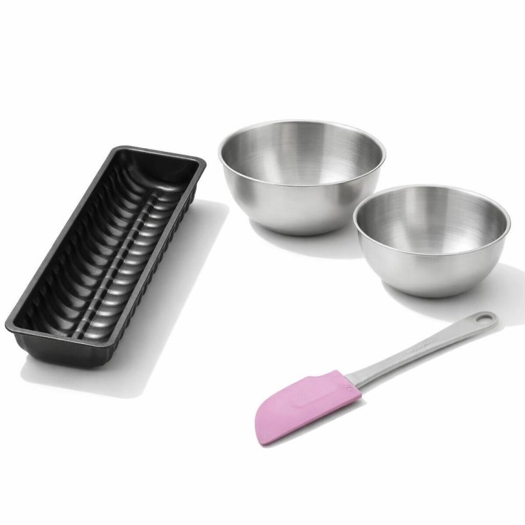 Set de 4 ustensiles de pâtisserie en acier - noir métallisé