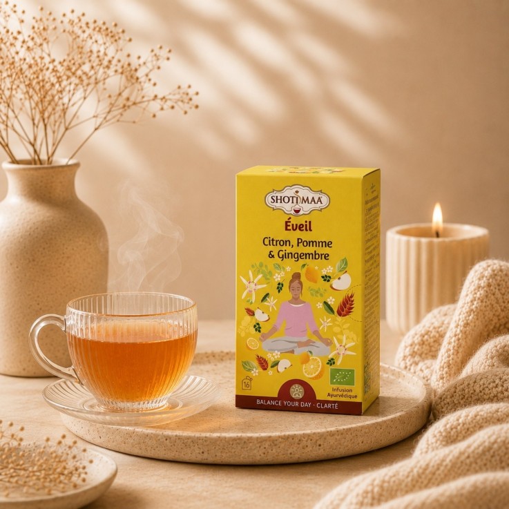 Tisane bio sans caféine Éveil, 16 sachets de 2 g