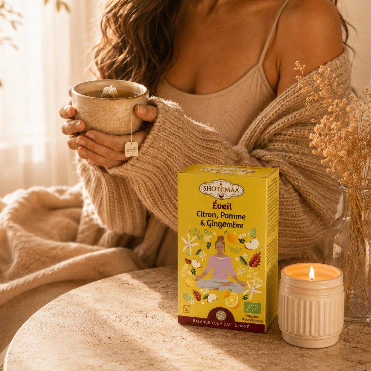 Tisane bio sans caféine Éveil, 16 sachets de 2 g