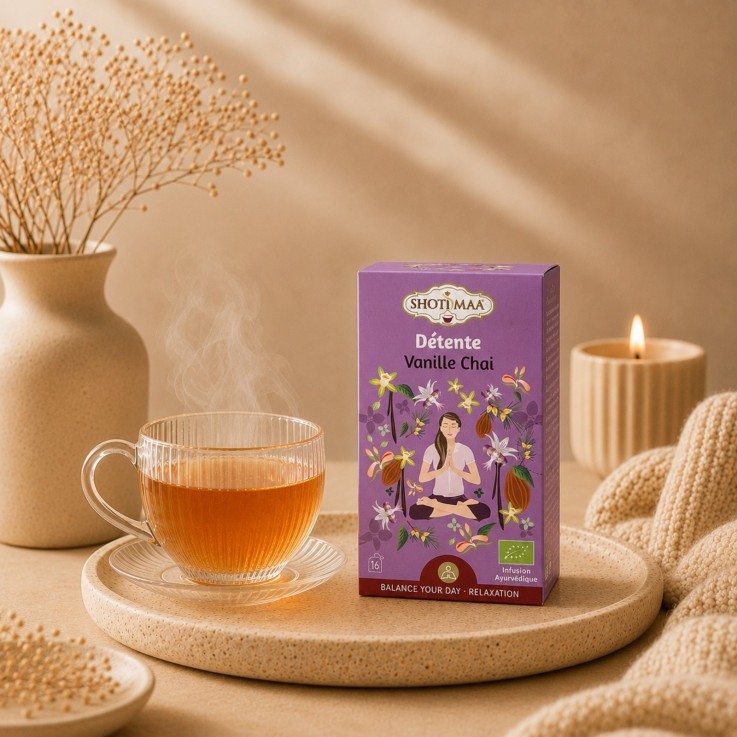 Infusion bio sans caféine Détente, 16 sachets de 2 g